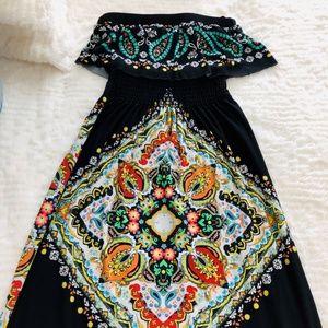 Strapless Flounce Top Maxi Dress